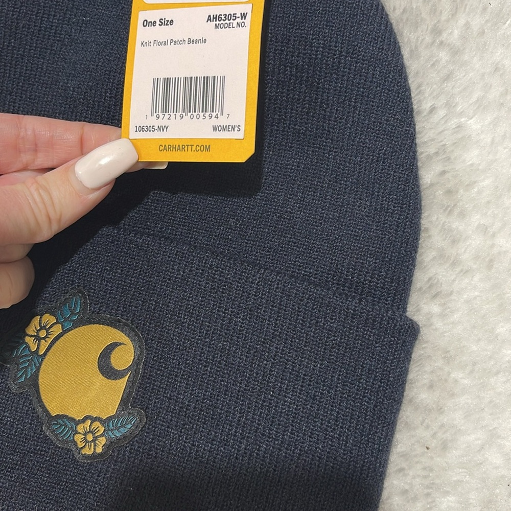 Carhartt Women's Cuffed Knit Floral Patch Beanie - Picture 6 of 8